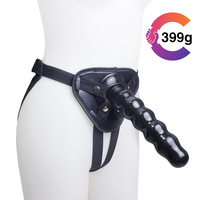Dildo réaliste noir à 3 anneaux, à porter, avec plug anal, pour femmes, pantalon avec plug anal, jouets sexuels pour femmes et couples
