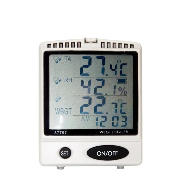 Presa di fabbrica montaggio a parete WBGT Meter Desk Alarm temperatura igrometro AZ87796