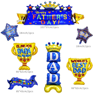Nouveauté 2026 Joyeuse Fête des Pères Ballons en aluminium multicolores en forme d'arche Couronne Champion JE T'AIME Papa Décorations de fête