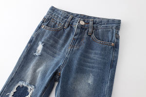 Fashion Baby Denim Pants Infant Kids Distressed Boutique European Design Neutral Spring Autumn New <b>Girls</b> Boys Cotton <b>Jeans</b> - Product Image 3