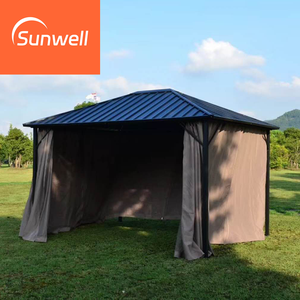 Fabbrica all'ingrosso Custom alluminio antipioggia Business Gazebo baldacchino con tenda pubblicità Pergola personalizzabile - Product Image 4