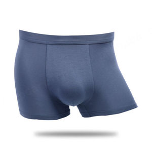 Ropa interior de LICRA de bambú de diseño personalizado de bajo precio para hombre, Bóxer corto de Cintura elástica de Color sólido para hombre - Product Image 5