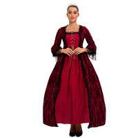 Erwachsene Frau Retro elegante quadratische Kragen Spitze Prinzessin Party Kleid Halloween Court Cosplay Kostüme für mittelalter liche Bühne TV-Film