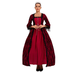 Abito da Festa Retrò Elegante con Colletto Quadrato e Pizzo per Donna Adulta, Costume da Principessa per Halloween, Cosplay Medievale per Teatro, TV e Cinema - Product Image 4