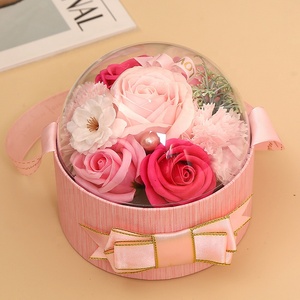 DAMAI Colorful Luxury Round Ball Soap Rose Flower Gift Portable <b>Box</b> for Wedding Preserved Fresh Roses With Crystal <b>Box</b> - Product Image 4