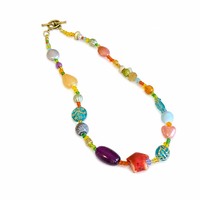 Collier ethnique coloré à perles, chaîne de clavicule bohème pour femmes, accessoires de bijoux pour les vacances d'été à la plage