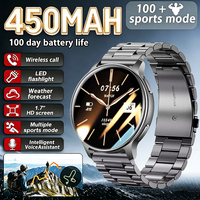 HT43 Nuovo Smartwatch T-Rex9 Pro con Batteria da 450mAh, GPS, Display AMOLED, IP67, per Assistenza, 11-30 Giorni di Autonomia, Tracker Sportivo per Attività all'Aperto