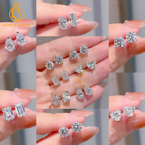 <span class=keywords><strong>Pendientes</strong></span> de Diamantes Cultivados en Laboratorio con Corte Corazón, Certificados por IGI, de Oro Fino de 10K, 14K y 18K, para Mujer - Product Image 4