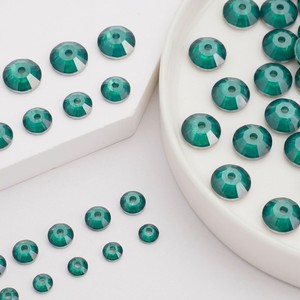 Perles de strass à coudre Oceanic 5 mm en <span class=keywords><strong>opale</strong></span> du Pacifique et résine époxy, à dos plat et trou central, pour fermoirs à bascule, fournitures de bijouterie - Product Image 2