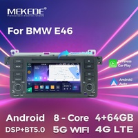 Radio Mobil Android Auto Mekede 7 inci, Mendukung WiFi, BT, GPS, Peta, 4G LTE untuk Universal BMW E46 dengan CD DVD