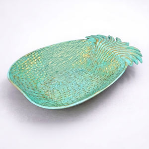 Platos de Acero Inoxidable Plateado Pulido, Estilo Vintage Moderno, Ovalados, Tipo Piña, Hechos a Mano, Ecológicos, Venta al Por Mayor - Product Image 1