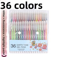Stylo Gel Transfrontalier 48 Couleurs Fluorescentes Permanentes Pastel à l'Eau, Ensemble en Plastique, Pointe Balle 0.8mm, Blanc Brume, Stylo Marqueur Graffiti