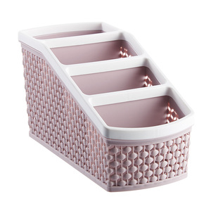 Multi Compartment Desktop Storage Box With Partitions For Cosmetics Skincare And Remote Controls Rectangle Size M - Product Image 5