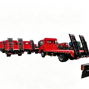 Three-axle 20/40ft <b>container</b> transport flatbed semi-trailer flatbed low-loader trailer low flat deck <b>container</b> transport truck - Product Image 1