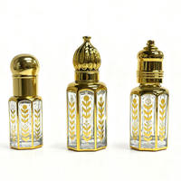 Prix d'usine – Huile de parfum arabe dorée en roll-on 3ml 6ml 12ml Oud Attar – Flacon vide en verre avec applicateur à bâtonnet et pulvérisateur – Diffuseur pour crème visage et soins de la peau