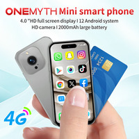 Téléphone portable ONEMYTH M17 Pro Android 12 3+64 Go 4,0'' Double carte SIM 2000 mAh Téléphone portable Play Store 4G Mini Smartphone