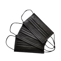 Masques respiratoires jetables en tissu noir à 3 plis avec protection filtrante