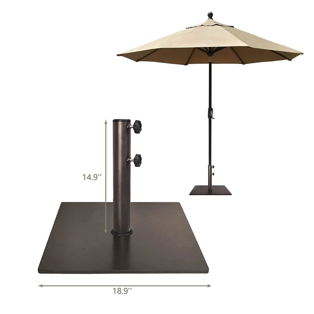 Bases de parapluies de Patio extérieur jardin carré porte-parapluie cadre Durable Base de parapluie plaque d'acier métal meubles d'extérieur