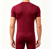 T-shirt de sport pour homme, coupe ajustée, col rond, séchage rapide, anti-boulochage, Oeko-Tex, en spandex poly 220 GSM, avec logo personnalisé, pour la gym et l'entraînement.