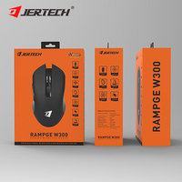 JERTECH W300 Harga Terjangkau Ergonomis Usb 3200 Dpi 3 Mode Tembak Lampu Bloody 6 Tombol Nirkabel Abu-abu Merah Mouse Gaming