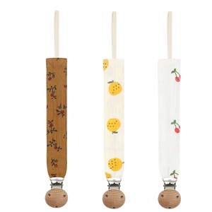 Commercio all'ingrosso personalizzato <span class=keywords><strong>Baby</strong></span> Dummy mussola porta legno catena bambino ciuccio Clip forniture per l'alimentazione prodotti - Product Image 6