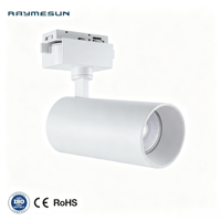 Luz de Riel LED Blanca/Negra de Aluminio de 12W, 20W, 30W, 40W, 50W para Tiendas de Ropa, Salas de Exhibición y Comercios