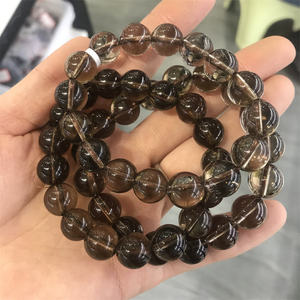 Wholesale Crystal Beads Jewelry <b>Bracelets</b> Women Smoky Quartz <b>Stone</b> Stretch Round Beads <b>Bracelet</b> - Product Image 6
