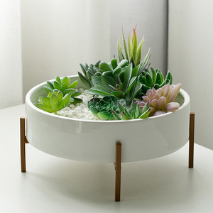 Vendita calda vaso per fioriera succulenta in <span class=keywords><strong>ceramica</strong></span> rotonda grande da 10 pollici vaso da fiori moderno <span class=keywords><strong>Cactus</strong></span> con tappi rimovibili centrotavola da tavolo - Product Image 3