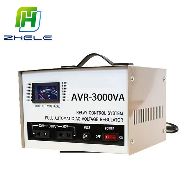 Fabrika fiyat AVR yüksek hassasiyetli 3000VA otomatik voltaj sabitleyici tek fazlı 3000W AC 220V voltaj regülatörü ev kullanımı