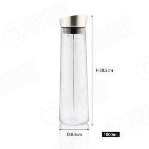 Offre Spéciale Borosilicate Bouilloire En Verre <span class=keywords><strong>Carafe</strong></span> À <span class=keywords><strong>Eau</strong></span> Résistante À la Chaleur Avec Brochette de Fruits Avec Boule de Silicone - Product Image 3