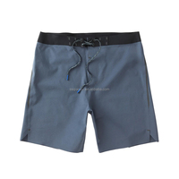 Shorts de bain respirants en maille pour l'été, technologie sans couture pour taille fixe, shorts de surf en spandex pour hommes, bleu marine