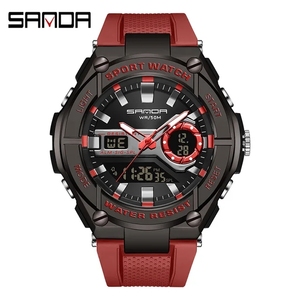 Montre numérique pour homme <span class=keywords><strong>SANDA</strong></span> 3123, style populaire, résistante aux chocs, montres de sport, mode, étanche, montre-bracelet électronique, Relogio pour homme - Product Image 2