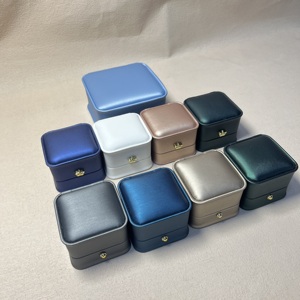 Factory Wholesale Custom Leather Jewelry <b>Box</b> With Logo For <b>Ring</b> Bracelet Pendant Necklace Earring for woman,jewellery <b>box</b> & case - Product Image 2