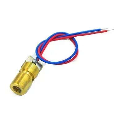 Semi-conducteur en cuivre, Module Tube de diodes à points Laser à tête rouge 6MM 650nm de diamètre extérieur 5V 5V 5mW