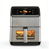 Freidora de Aire Digital Inteligente de 6.5L con Pantalla Táctil TFT de 4.3 Pulgadas, Recetas Integradas, Horno Eléctrico Digital a Color para Uso Doméstico
