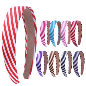 Faux Suede Leer Bedekte Regenboog Hoofdband Meisje Hoofd Stuk Paars Lint Streep Haarband 3 Cm