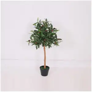 Plantas e flores artificiais 2024 azeitona ecológica com vaso popular planta artificial decorativa árvores artificiais