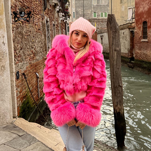 Janefur all'ingrosso Y2K <span class=keywords><strong>cappotto</strong></span> di pelliccia di colore <span class=keywords><strong>giallo</strong></span> morbido e spesso invernale soffice da <span class=keywords><strong>donna</strong></span> in pelliccia di pelliccia di vera volpe <span class=keywords><strong>cappotto</strong></span> con cerniera - Product Image 3