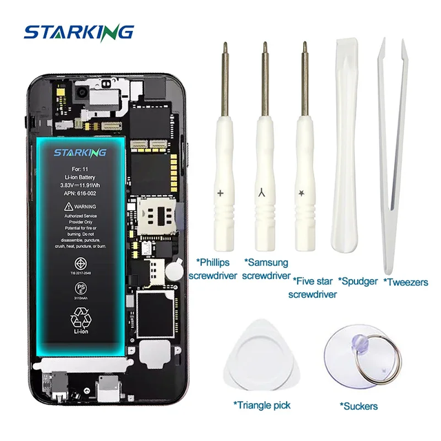 New 0 Cycle 100% Health Replacement Phone Battery for Iphone 5 Se 6 7 8 X Xr Xs Max 11 12 13 14 Mini Pro Max