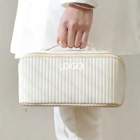 Sac de maquillage personnalisé, nouvelle grande capacité, portable, imperméable, sac de maquillage pour femmes, trousse de toilette de voyage, rangement souple, sac cosmétique
