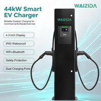 Estación de Carga para Vehículos Eléctricos de 44kW CA, Tipo Piso, para Hoteles y Centros Comerciales, con Doble Conector