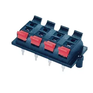 Factory Direct Supply of External Wire Clip Socket with Audio Output and Input Seats, 8-Bit Vertical Wire Clips in Red and Black