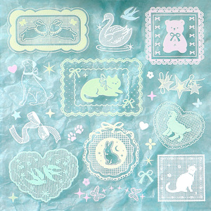 1 foglio di adesivi per confezione, <span class=keywords><strong>serie</strong></span> Lace Celebration, adesivi decorativi con un tema femminile per bullet journal. - Product Image 4