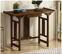 Honvidora Nouvelle table console de style chinois à plateau incurvé, design multifonctionnel, mobilier de maison en bambou d'inspiration antique