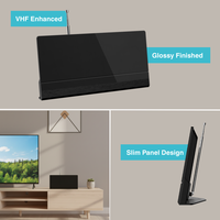 Antena HDTV de Interior de Plástico de Alta Ganancia ANTOP, VHF Mejorada, 1080P/4K, Canales de TV Gratuitos, Soporte para Recepción de Largo Alcance, con Base para Mesa