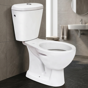 Inodoro de cerámica blanca Vistaar de dos piezas, de conexión directa, con descarga por arrastre, para baño. - Product Image 5