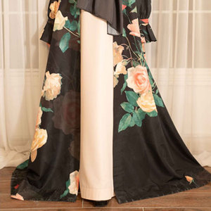 Professional 2026 New Design Summer Polyester Flower Print Open <b>Abaya</b> Islamic Clothing Long Elegant Modest Muslim Dress <b>Women</b> - Product Image 6
