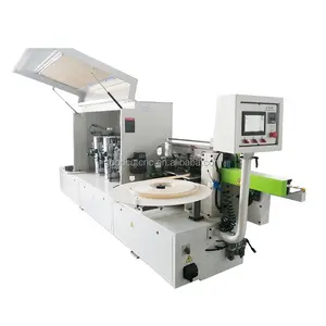 Semi-automatic wood edge banding machine with gluing,end cutting,fine trimming,scrapping and buffing