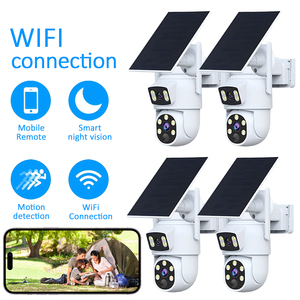 Système de sécurité CCTV 4 canaux avec vision nocturne, <span class=keywords><strong>NVR</strong></span> LCD, caméra IP WiFi domestique, système de panneaux solaires basse consommation, carte SD Cloud - Product Image 1