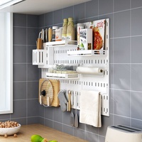 Ensemble de Rangement Mural Unique en Acier Inoxydable pour Ustensiles de Cuisine, Organisateur d'Étagère, Supports à Vaisselle, Plats et Épices